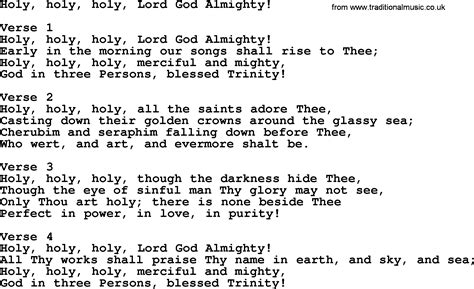 Religious Music / Hymns – Holy, Holy, Holy Lyrics .